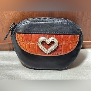 Brighton Croc Embossed Leather Coin Purse Wallet